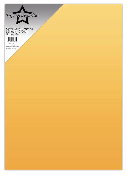 Paper Favourites - Mirror Card - Foil - Matt - Honey Gold   A4 - 5 pk
