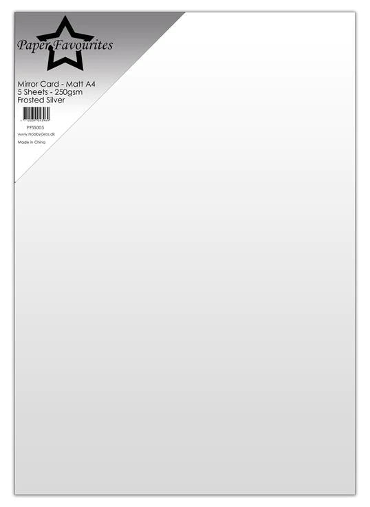 Paper Favourites - Mirror Card - Foil - Matt - Frosted Silver  (5pk)    A4