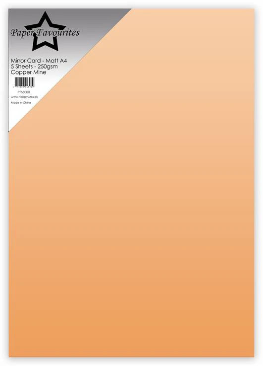 Paper Favourites - Mirror Card - Foil - Matt - Copper Mine   A4 - 5 pk