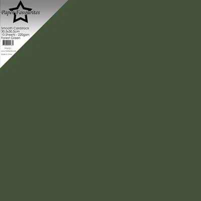 Paper Favourites - Smooth - Forest  Green- 12x12" - 10 pack