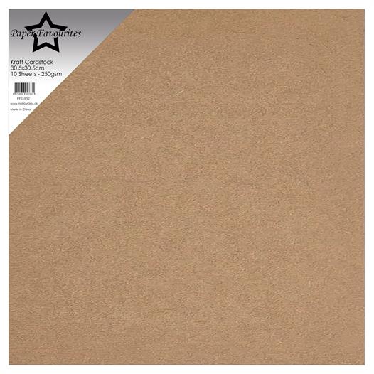 Paper Favourites - Kraft Cardstock - 12x12" - 10 pack