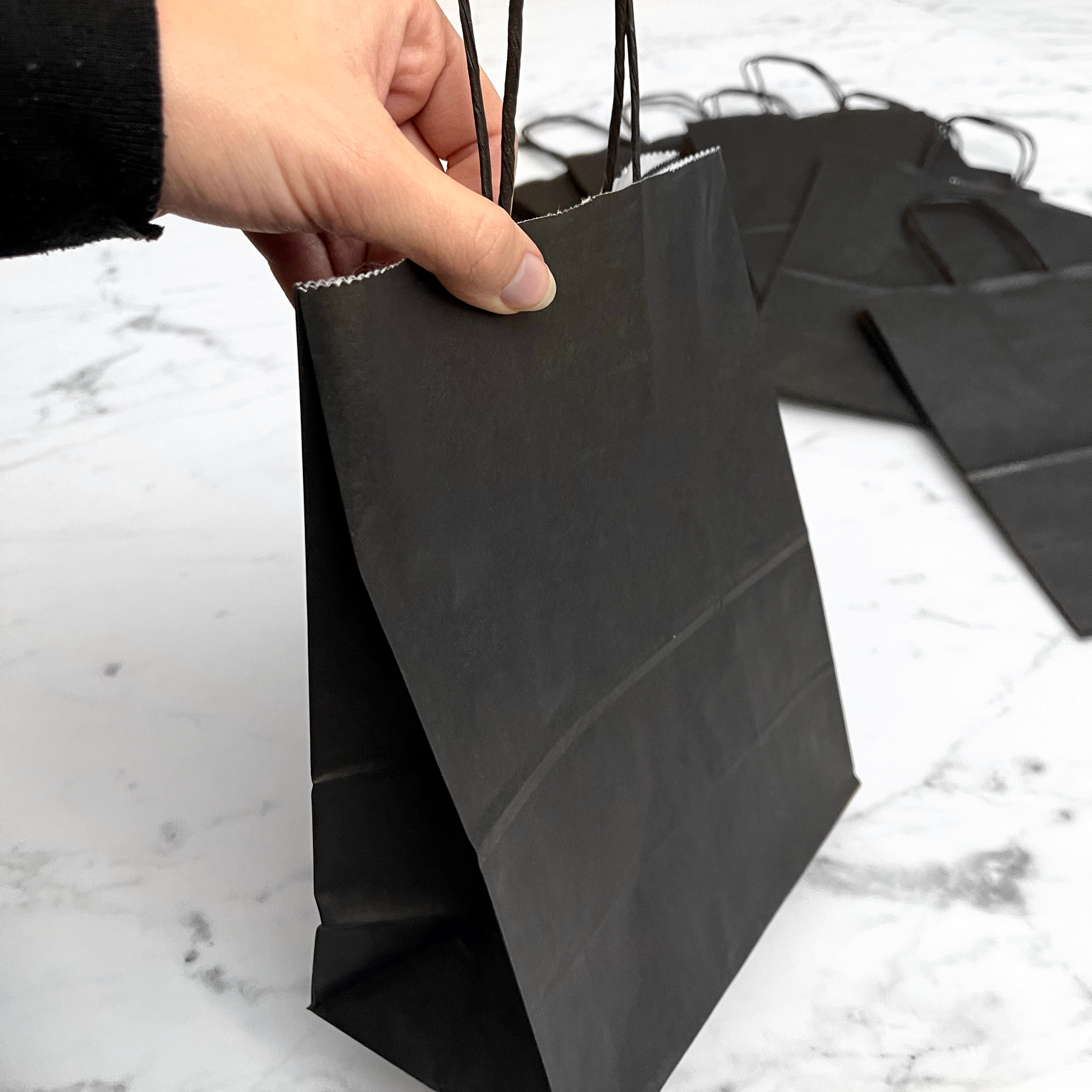 Papirposer - Sort m/hank - stk 5