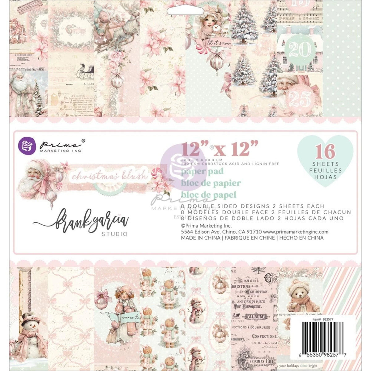 Prima - Christmas Blush - Paper Pad 12 x 12"