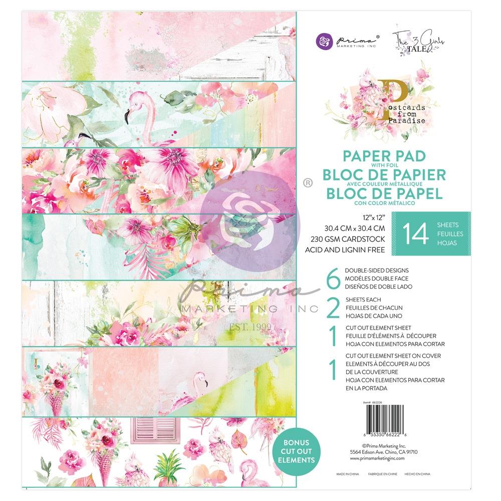 Prima - Postcards from Paradise - Paper Pad  - 12 x 12"