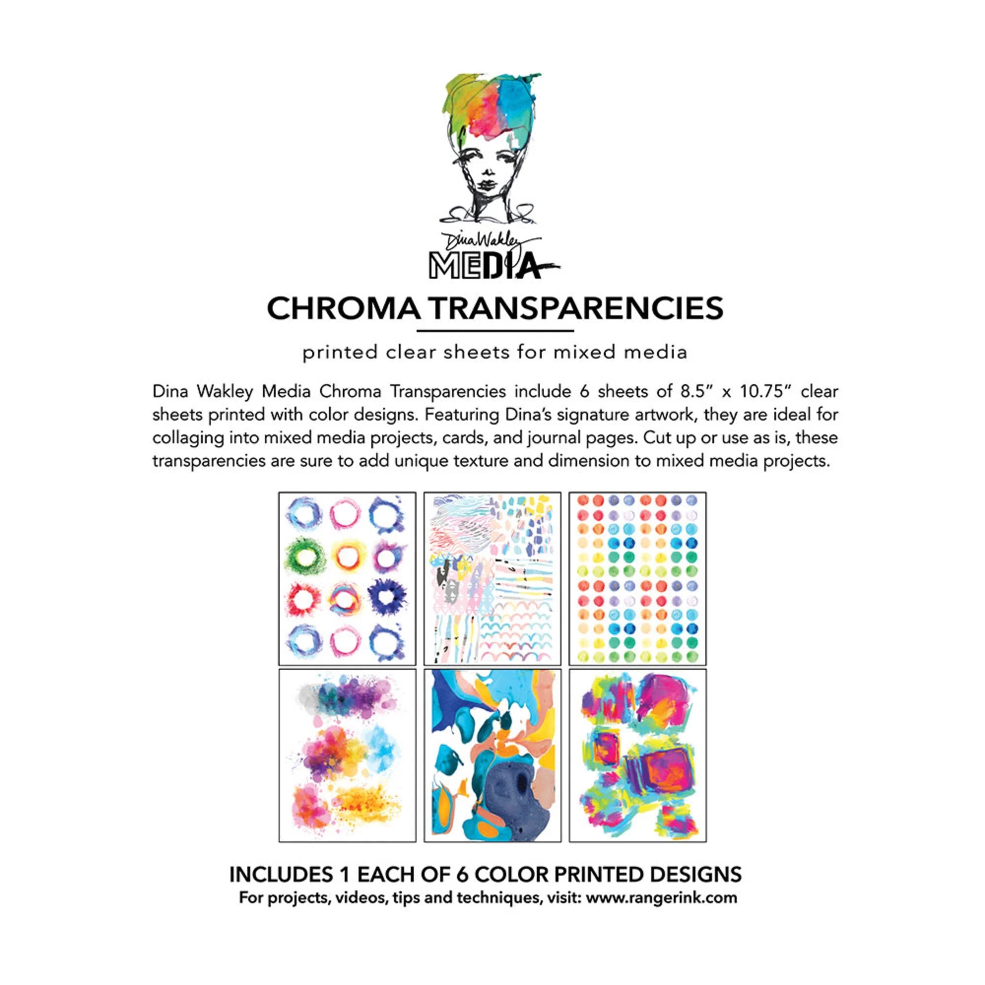Dina Wakley Media - Chroma Transparencies - Painted Elements