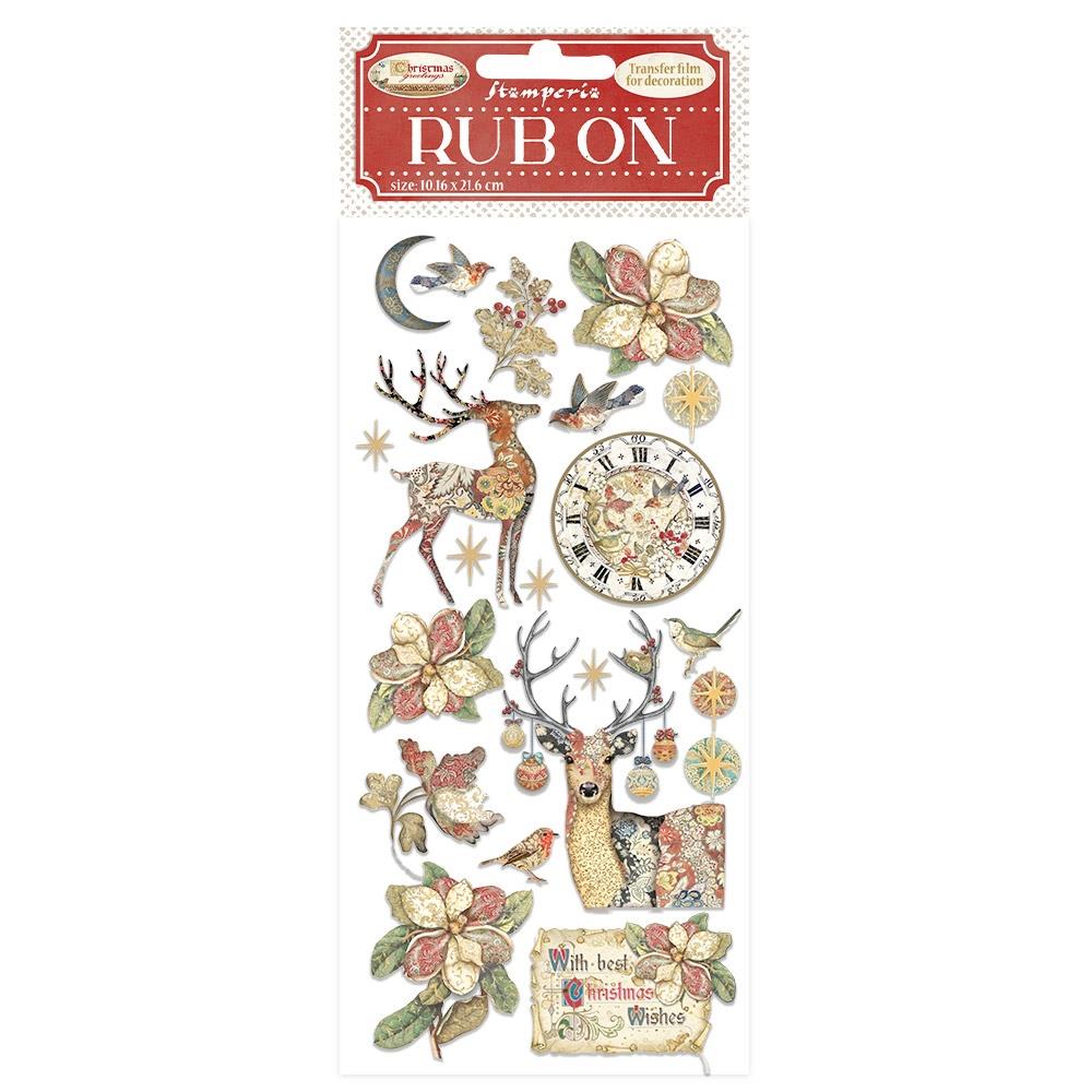 Stamperia - Rub Ons - Christmas Greetings - Deer