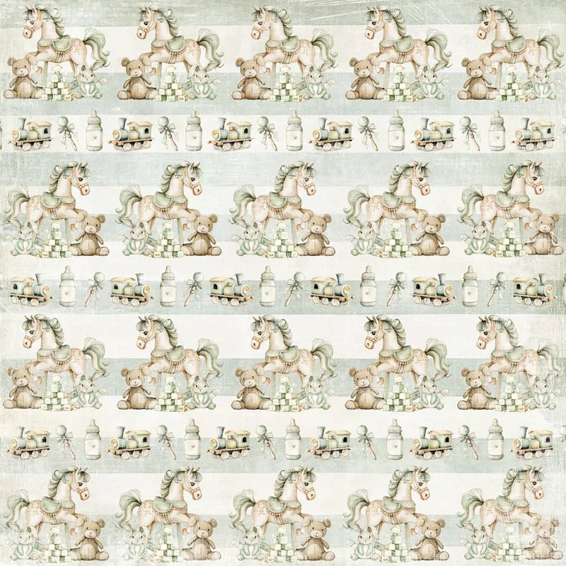 Reprint - Cutie Collection - Rocking Horse - 12 x 12"