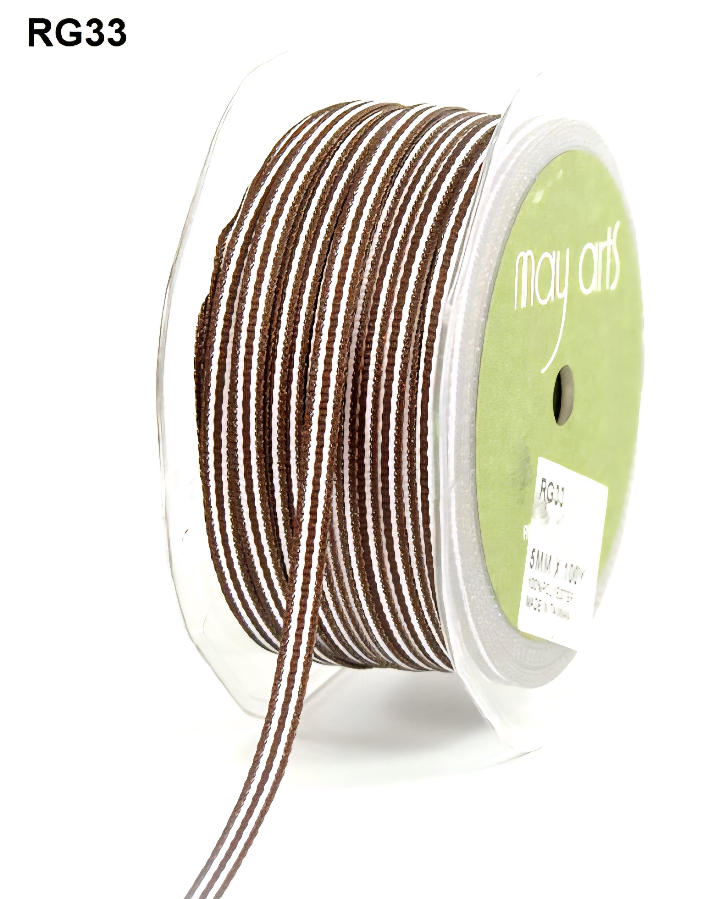 May Arts - Brown Grosgrain Stripes - (metersvis)
