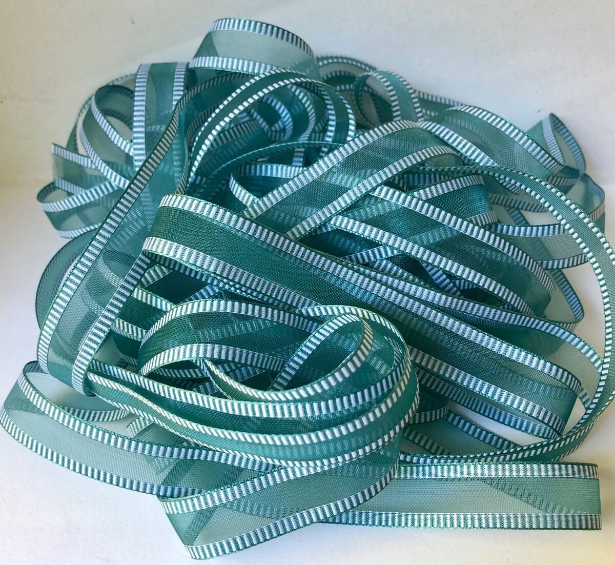 May Arts - Sheer Line Edge Ribbon - Turquoise - METERSVIS