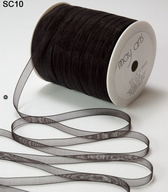 May Arts - Sheer Ribbon - Black - METERSVIS