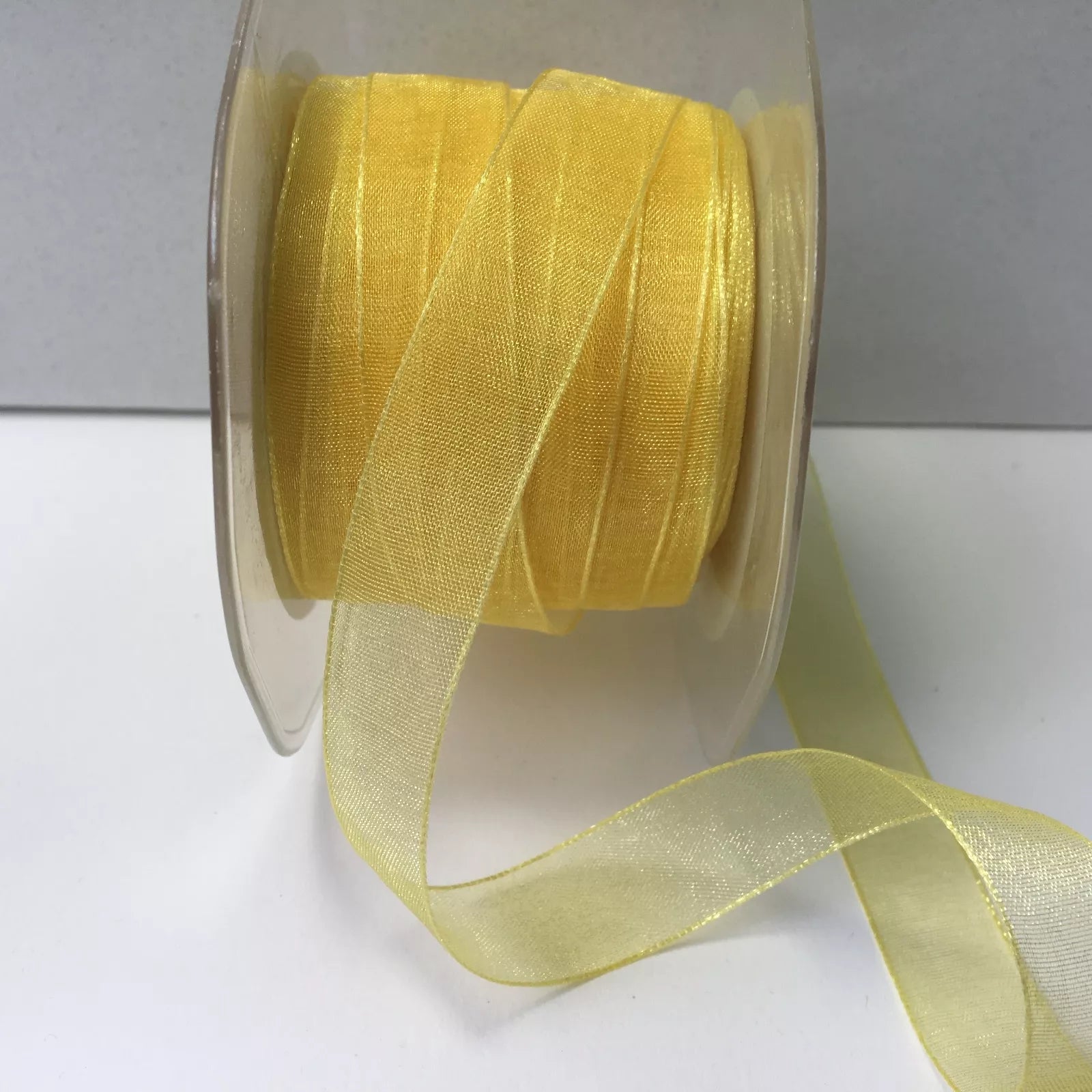 May Arts - Sheer Ribbon with Nylon Edge - Yellow - METERSVIS