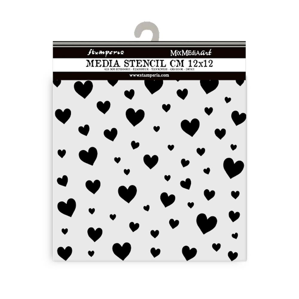 Stamperia - Timeless - Stencil - Hearts - 12cm