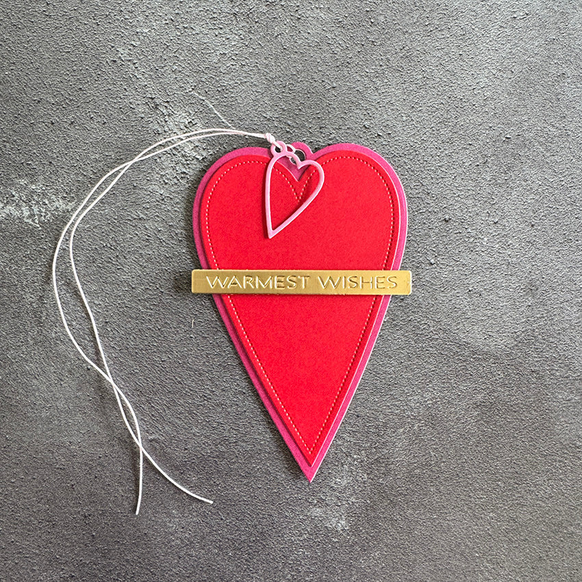 Simple and Basic - Dies -  Oblong Hearts with tag