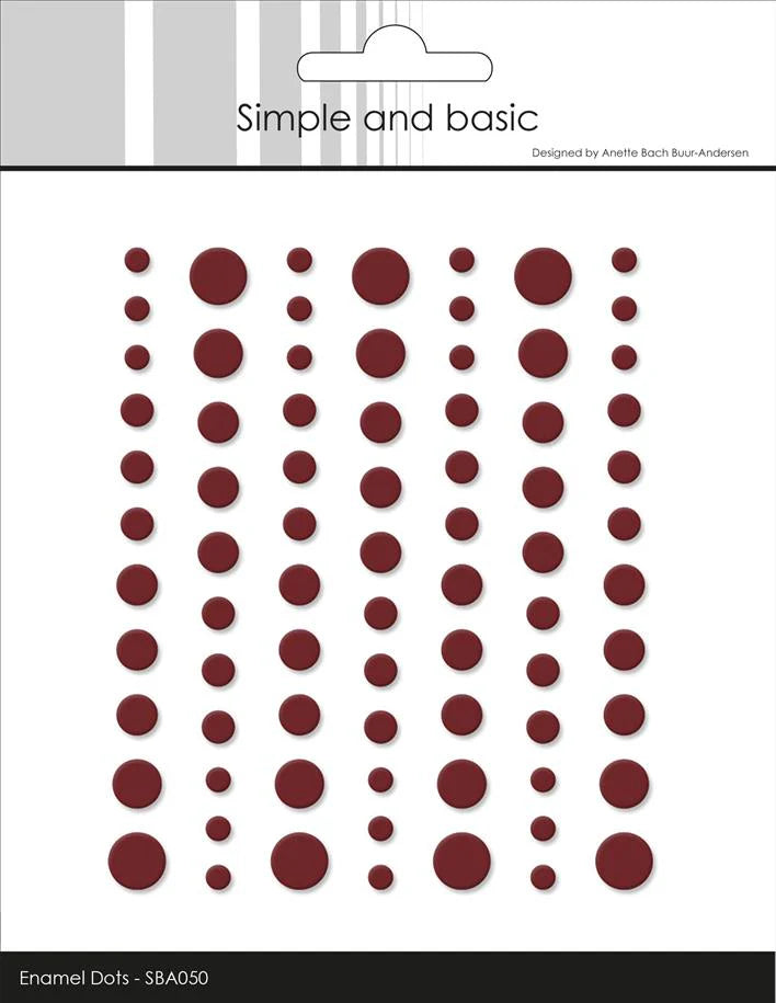 Simple and Basics - Matte Enamel Dots - Wine Red