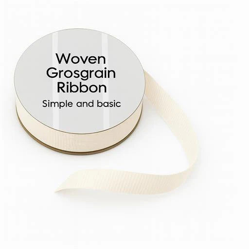 Simple and Basic -  Woven Grosgrain Ribbon  - Ivory