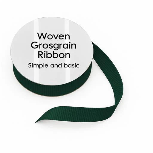Simple and Basic -  Woven Grosgrain Ribbon  - Dark Green