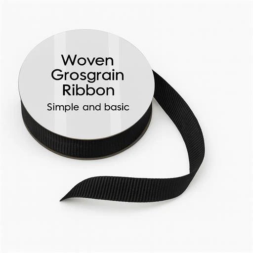 Simple and Basic -  Woven Grosgrain Ribbon  - Black