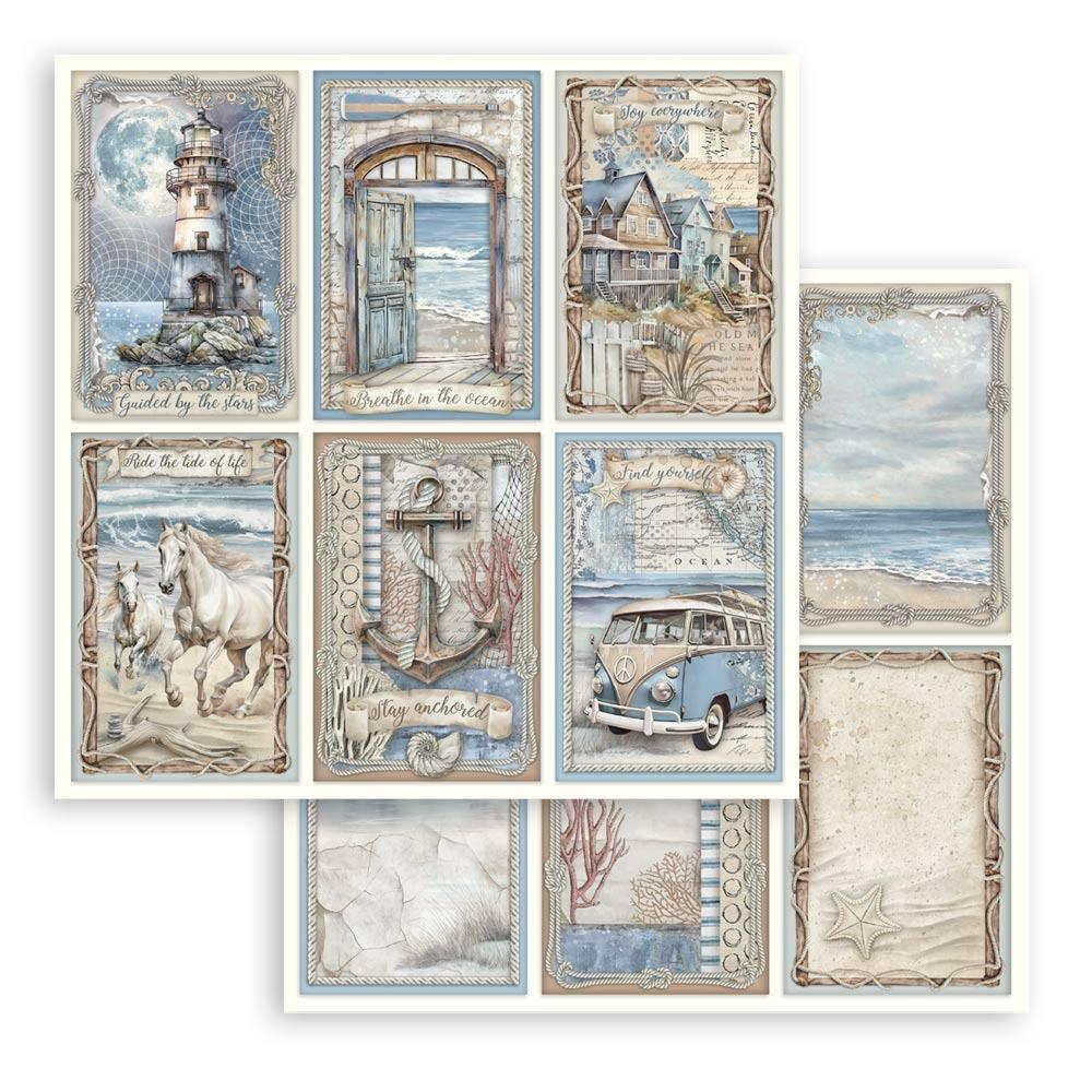 Stamperia - Silent Sea  - 6 cards   12 x 12"