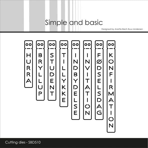 Simple and Basic - Dies - Vertical texts