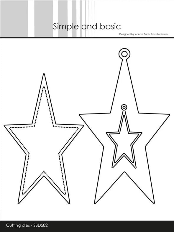 Simple and Basic - Dies -  Oblong Stars with tag
