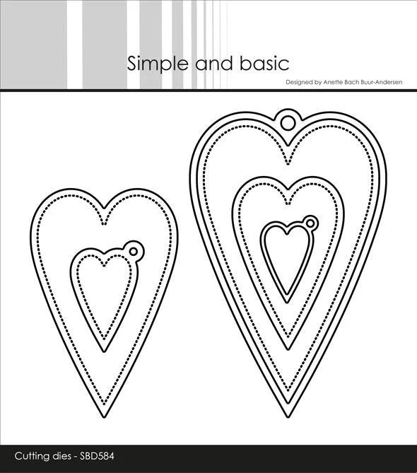 Simple and Basic - Dies -  Oblong Hearts with tag
