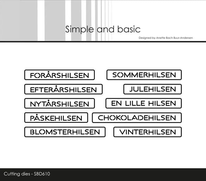 Simple and Basic - Dies - All-in-one-plate - Hilsen (dansk tekst)