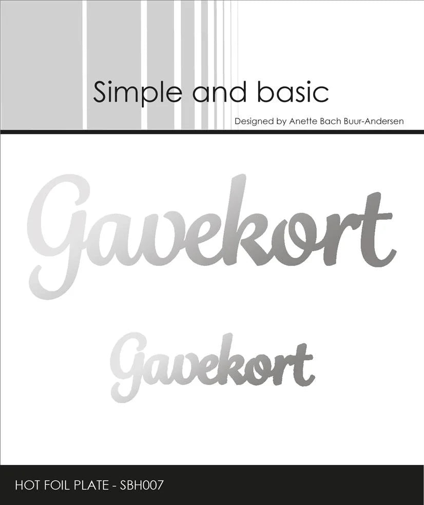 Simple and Basic - Glimmer Hot Foil Plate - Gavekort