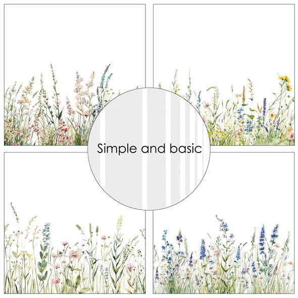 Simple and Basic - Floral Borders - Paper Pack    12 x 12"