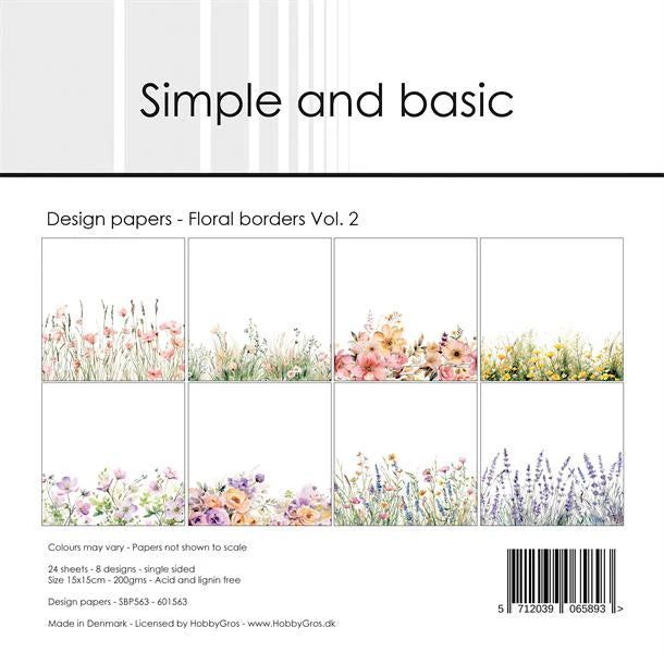 Simple and Basic Design Papers - Floral Borders Vol.2 - 6x6"