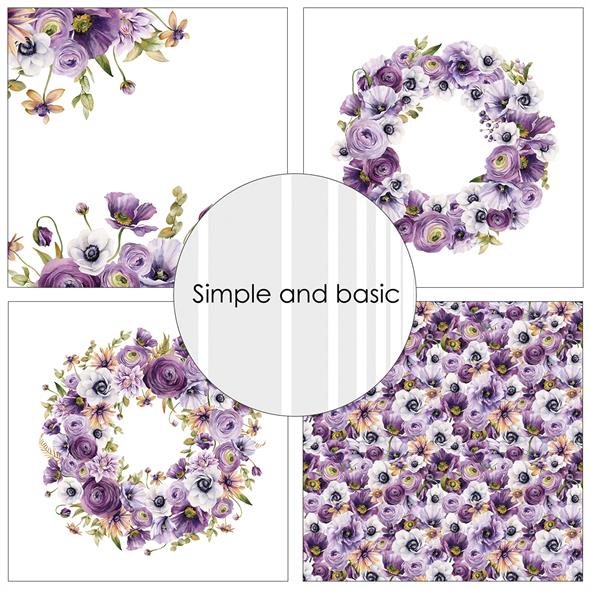 Simple and Basic Design Papers - Purple Floral Mood