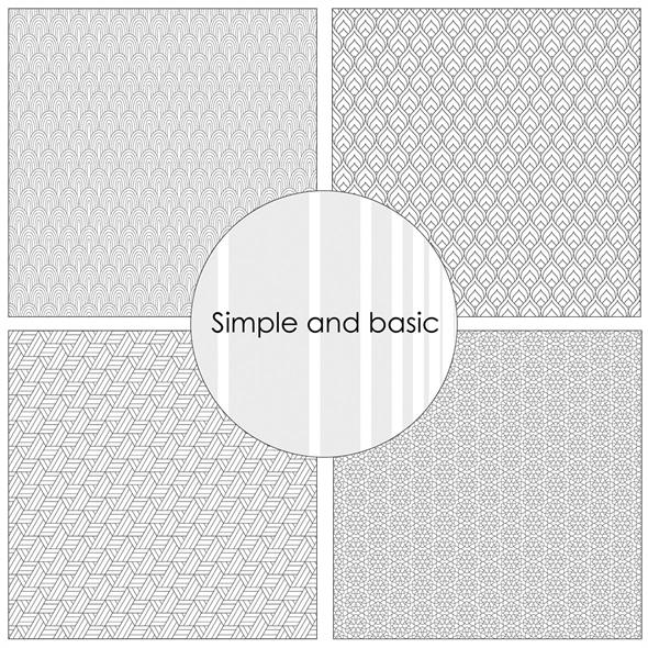 Simple and Basic Design Papers - Black Geometric 12"x12"