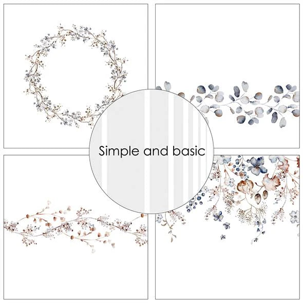 Simple and Basic Design Papers - Dried Flowers and more - 12 x 12"