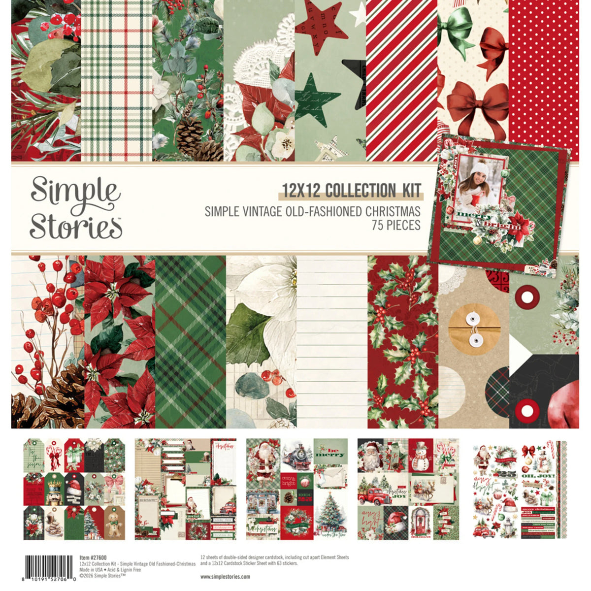 Simple Stories - Old Fashion Christmas - Collection Kit 12 x 12"