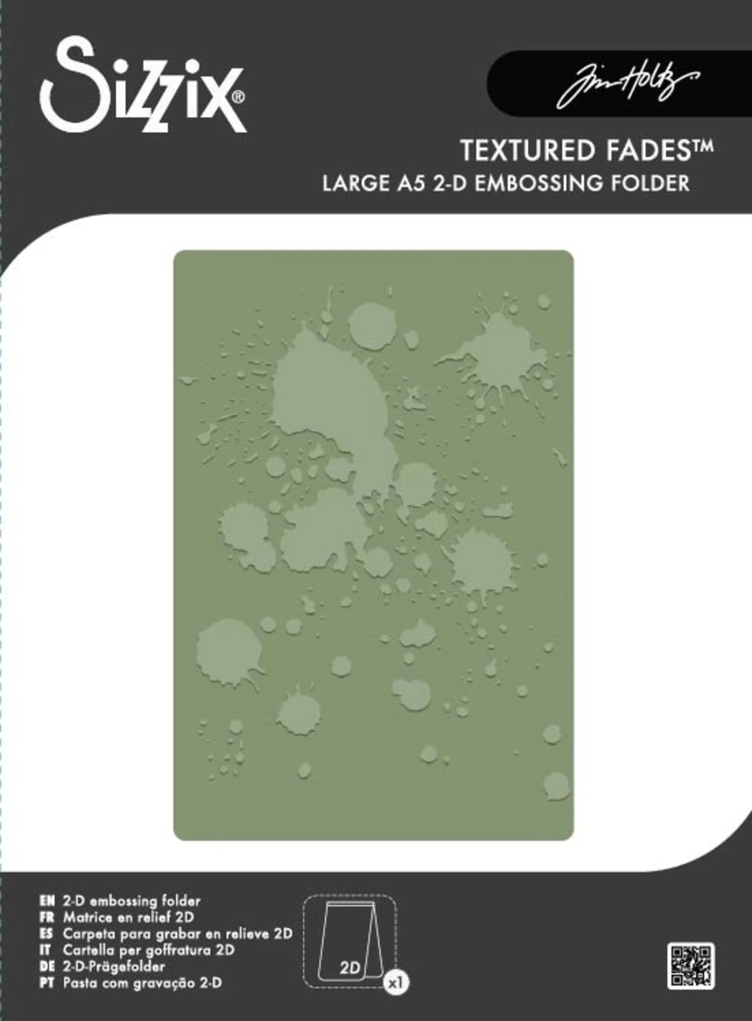 Sizzix - Tim Holtz - 2D Texture Fades w/ A5 Embossing Folder Vault Ink Splats