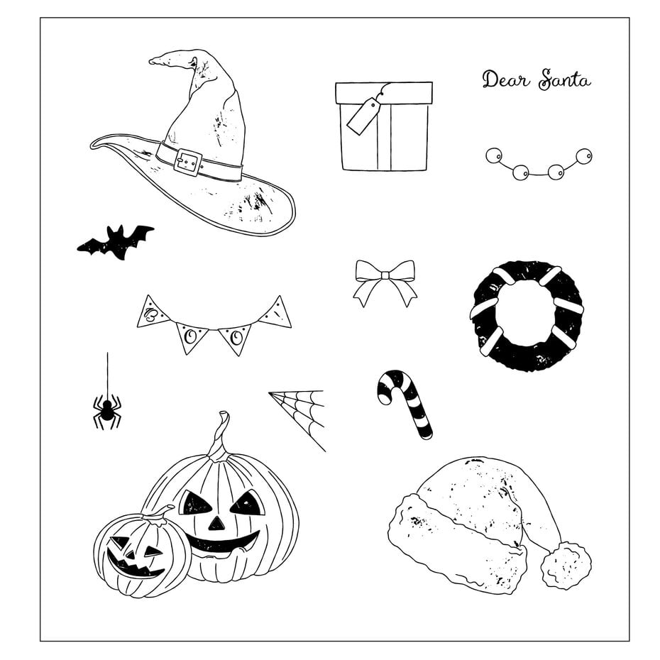 Sizzix - 49 & Market - Clear Stamps Set w/Framelit Dies Holiday Drop