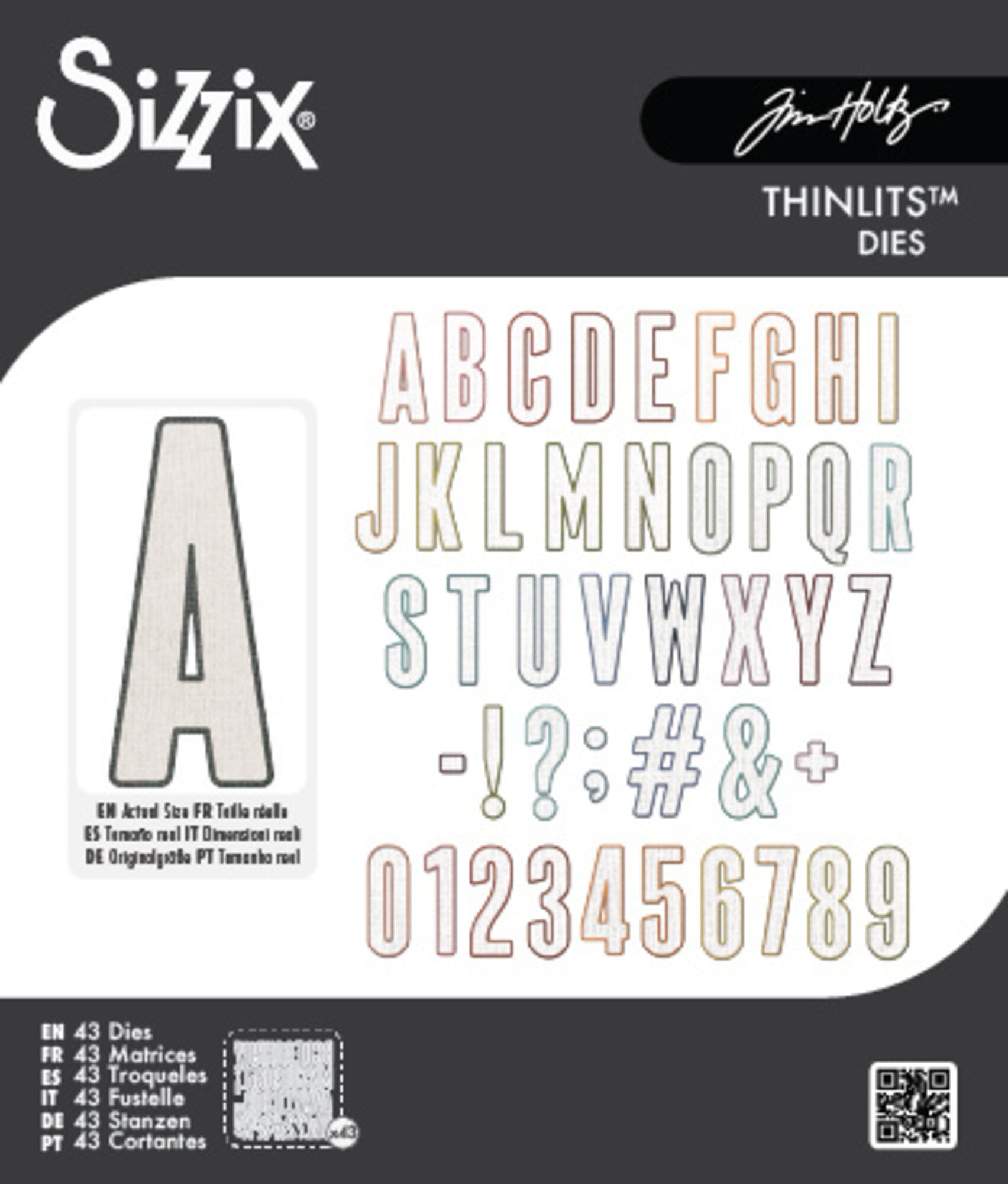 Sizzix - Tim Holtz - Thinlits Dies - Alphanumeric Bulletin