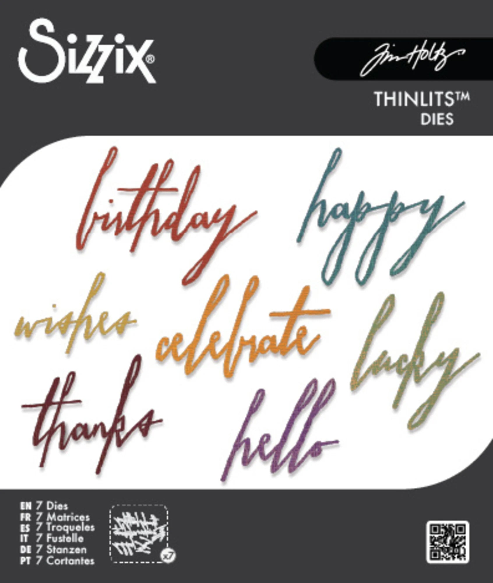 Sizzix - Tim Holtz Alterations - Thinlits - Handwritten Celebrate