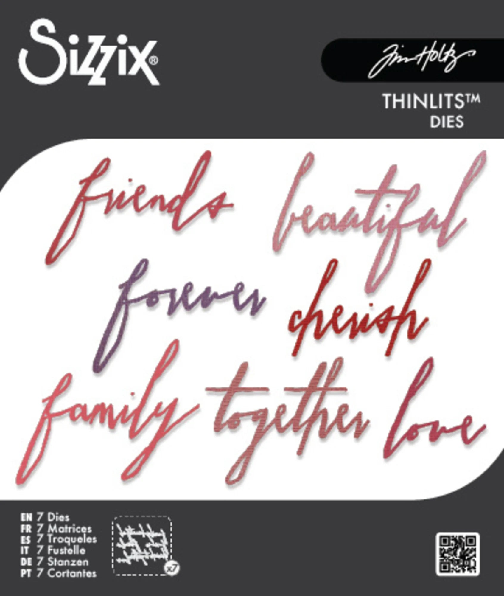 Sizzix - Tim Holtz Alterations - Thinlits - Handwritten Love