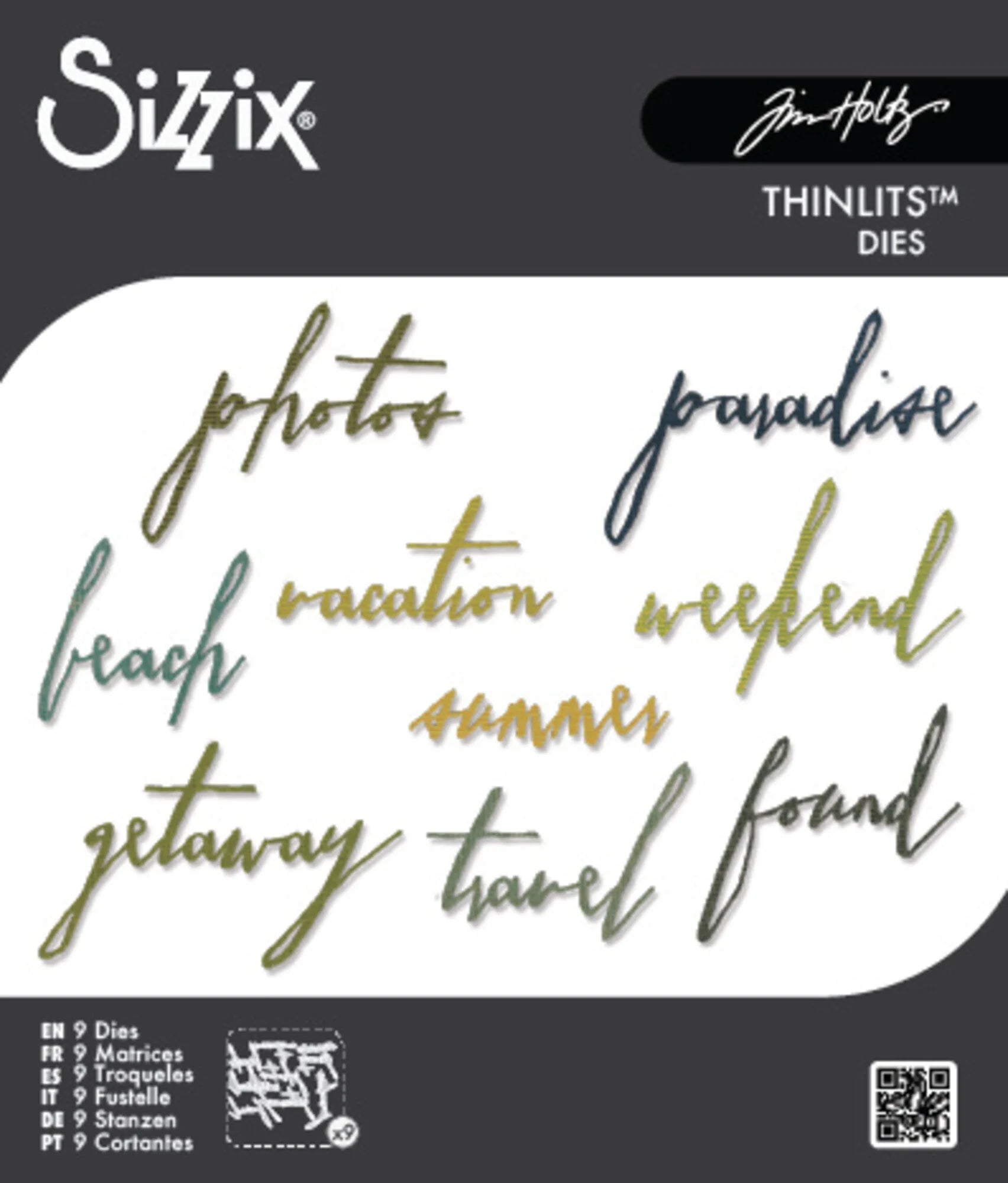 Sizzix - Tim Holtz Alterations - Thinlits - Handwritten Vacation Dies