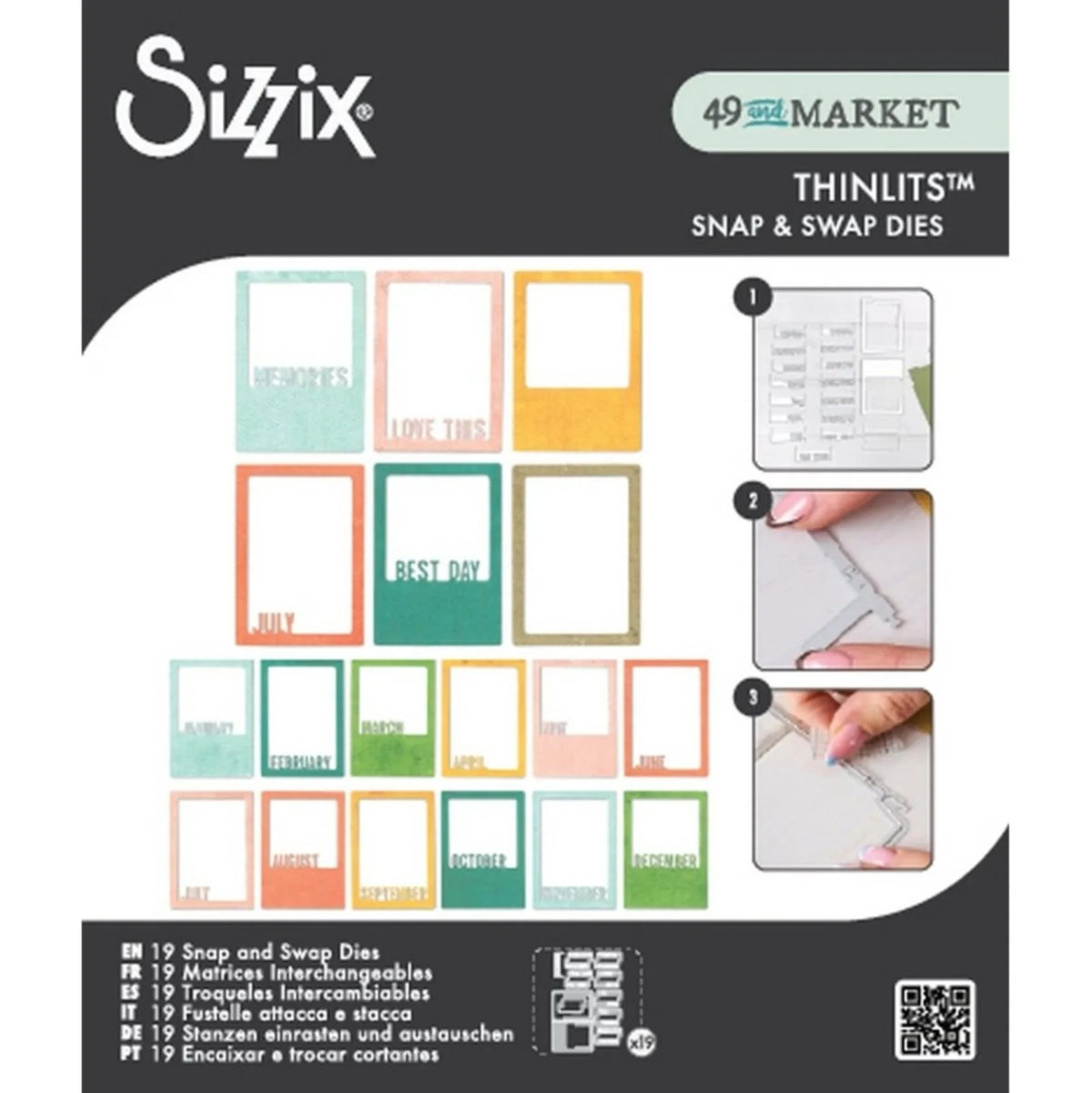 Sizzix/ 49 and Market - Snap & Swap - Thinlits Dies - Instamatic