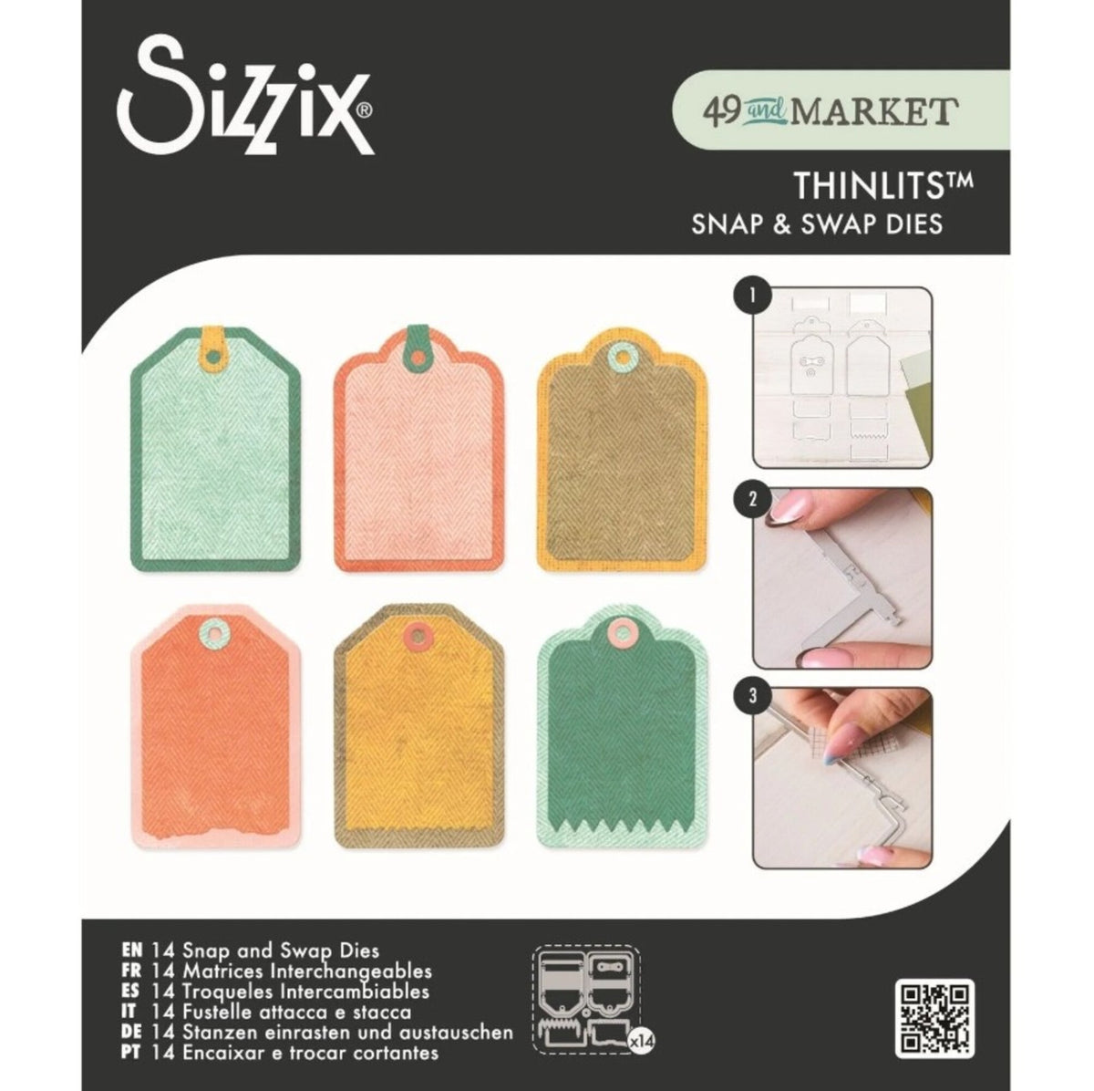 Sizzix/ 49 and Market - Snap & Swap - Thinlits Dies - Mini Tags