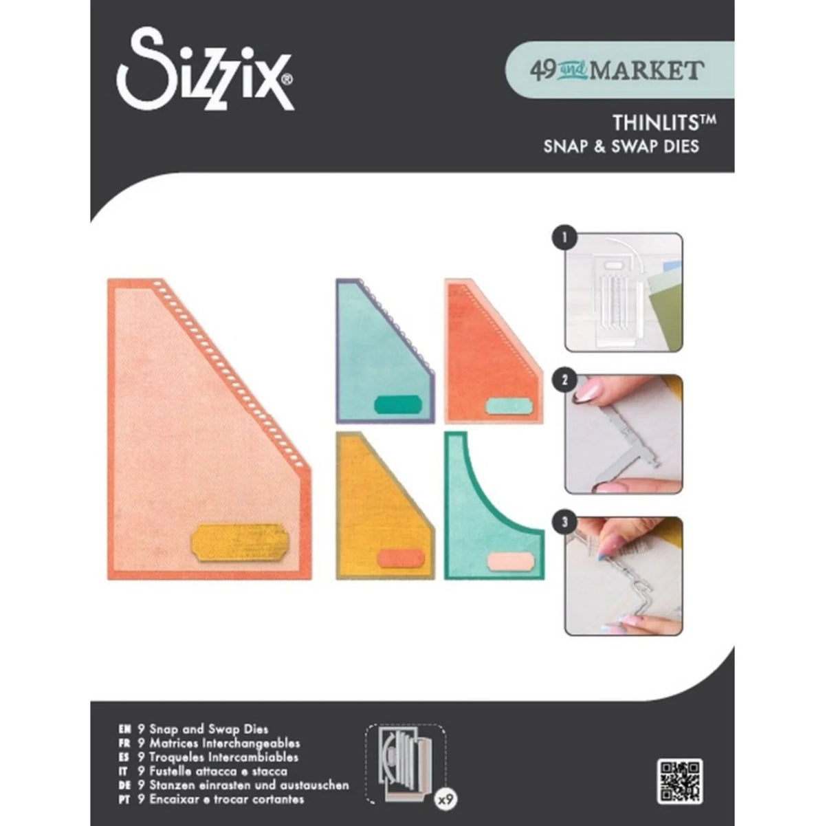 Sizzix/ 49 and Market - Snap & Swap - Thinlits Dies - Slanted Pocket