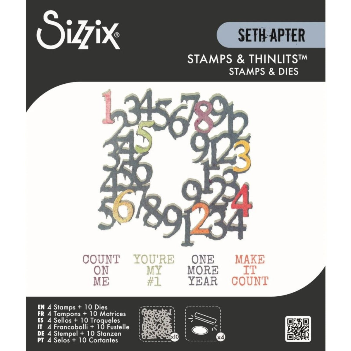 Sizzix - Seth Apter - Thinlits Die Set w/Stamps - Recount