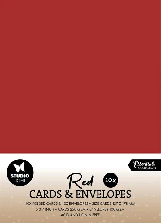 StudioLight - Kort & Konvolutt - 5x7" - Christmas Red