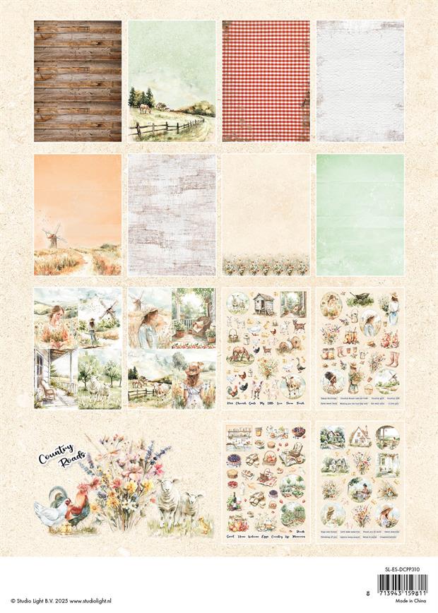 Studio Light Paper Pad "Die-Cut Paper Pad - Country Roads - A4