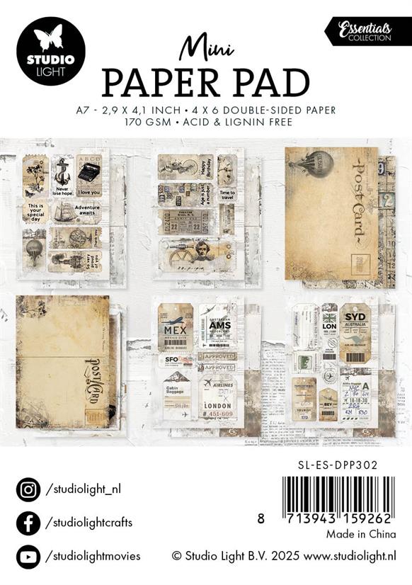Studiolight - Essentials - Mini Paper pad - Vintage inventions