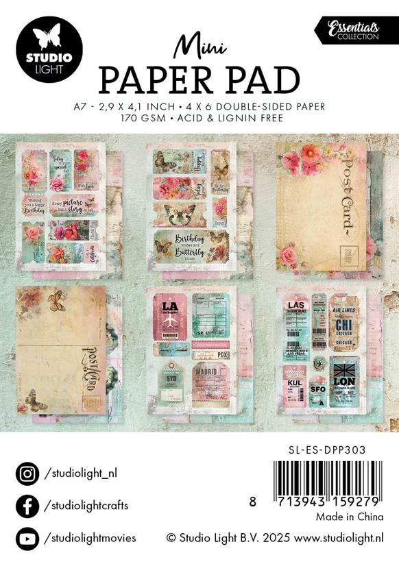Studiolight - Essentials - Mini Paper pad - Blooming Nature