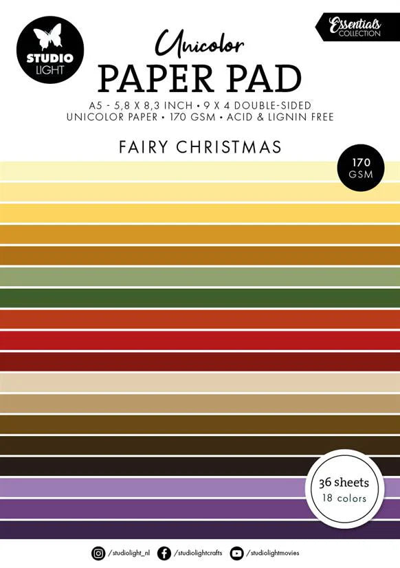 Studiolight - Paper Pad - Unicolor - Fairy Christmas A5