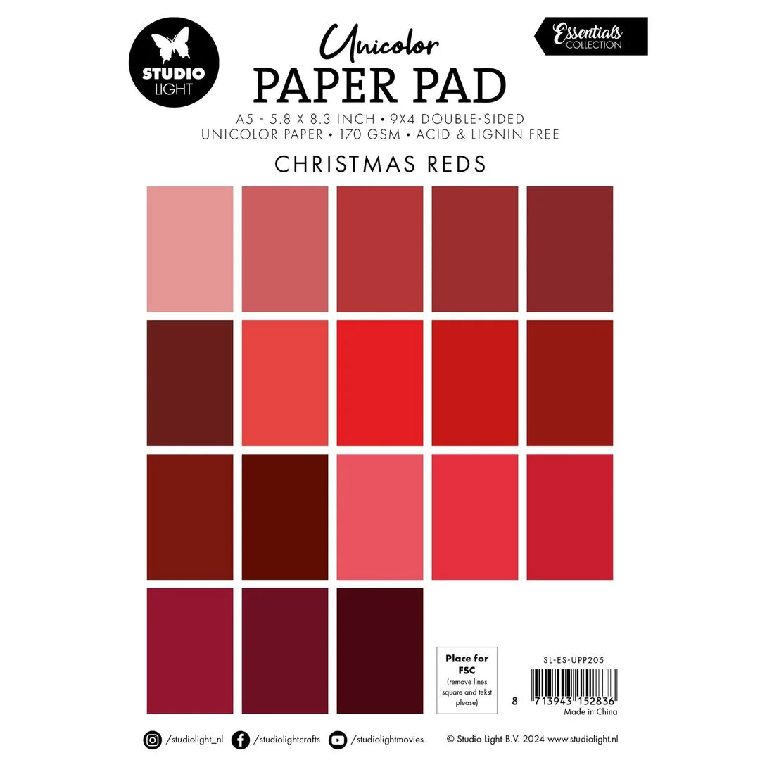 Studiolight - Paper Pad - Christmas Reds A5