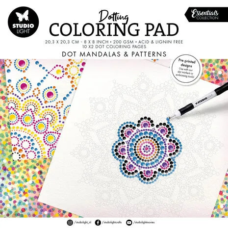 Studiolight - Dot Mandelas & Patterns - Coloring Paper Pad